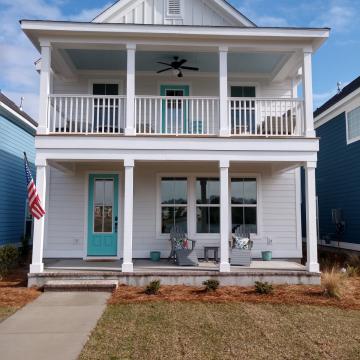 two story residential window tinting exterior